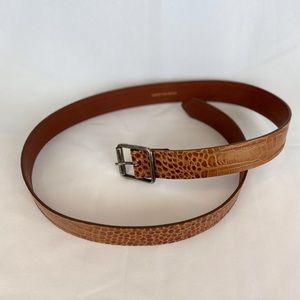 Dries Van Noten Alligator Embossed Leather Belt
